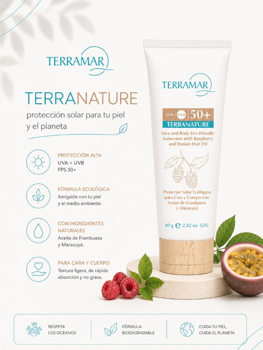 TERRANATURE Protector Solar Ecológico SPF 50+/Eco-Friendly Sunscreen SPF 50+